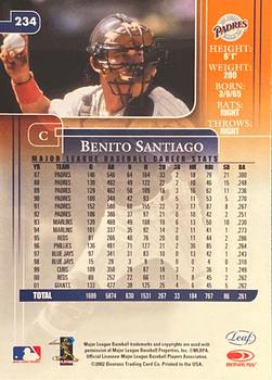 2002 Leaf Rookies & Stars #234 Benito Santiago Back