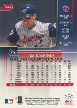 2002 Leaf Rookies & Stars #242 Jim Edmonds Back