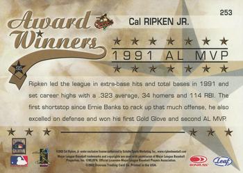 2002 Leaf Rookies & Stars #253 Cal Ripken Jr. Back