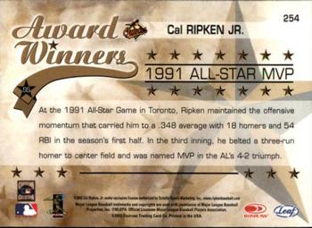 2002 Leaf Rookies & Stars #254 Cal Ripken Jr. Back