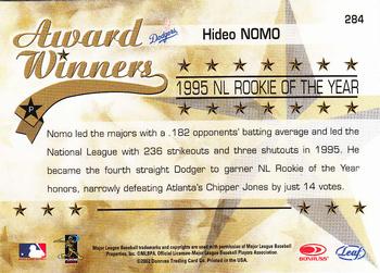 2002 Leaf Rookies & Stars #284 Hideo Nomo Back