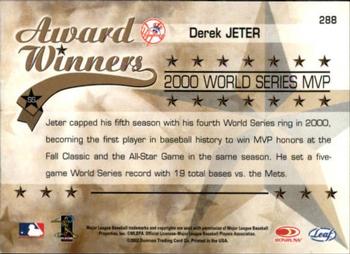 2002 Leaf Rookies & Stars #288 Derek Jeter Back