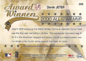 2002 Leaf Rookies & Stars #289 Derek Jeter Back