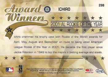 2002 Leaf Rookies & Stars #298 Ichiro Back