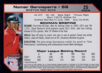 2004 Bowman Chrome - Refractors #25 Nomar Garciaparra Back