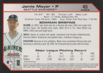 2004 Bowman Chrome - Refractors #45 Jamie Moyer Back