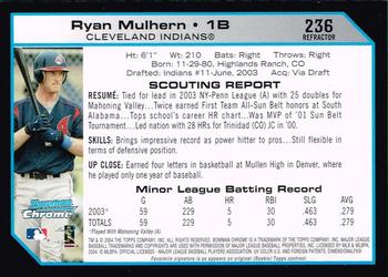 2004 Bowman Chrome - Refractors #236 Ryan Mulhern Back
