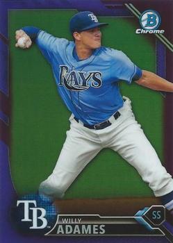 2016 Bowman Chrome - Prospects Purple Refractor #BCP152 Willy Adames Front
