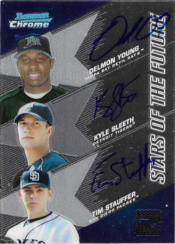 2004 Bowman Chrome - Stars of the Future #SOF-YSS Delmon Young / Kyle Sleeth / Tim Stauffer Front
