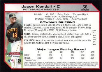 2004 Bowman Chrome - X-Fractors #36 Jason Kendall Back