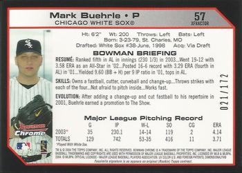 2004 Bowman Chrome - X-Fractors #57 Mark Buehrle Back