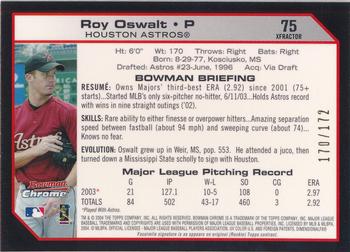 2004 Bowman Chrome - X-Fractors #75 Roy Oswalt Back