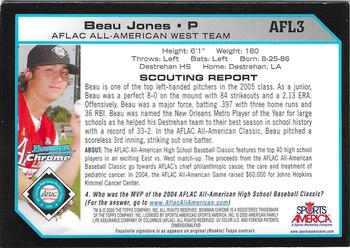 2004 Bowman Draft Picks & Prospects - AFLAC All-American Chrome #AFL3 Beau Jones Back