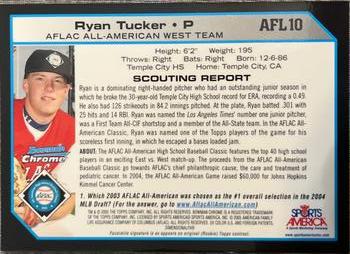2004 Bowman Draft Picks & Prospects - AFLAC All-American Chrome #AFL10 Ryan Tucker Back