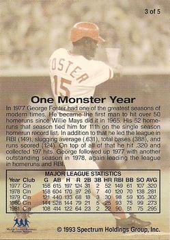1993 Front Row Premium All-Time Greats George Foster #3 George Foster Back