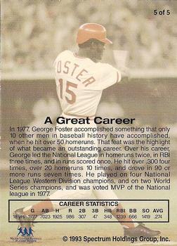 1993 Front Row Premium All-Time Greats George Foster #5 George Foster Back