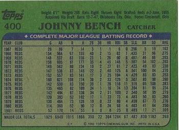 2016 Topps - 65th Anniversary Buybacks Silver Stamp #400 Johnny Bench Back