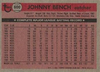 2016 Topps - 65th Anniversary Buybacks Silver Stamp #600 Johnny Bench Back