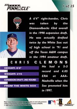 1998 Pinnacle Arizona Diamondbacks Team Pinnacle Collector's Edition #1 Chris Clemons Back