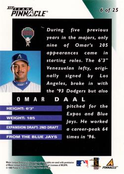 1998 Pinnacle Arizona Diamondbacks Team Pinnacle Collector's Edition #6 Omar Daal Back