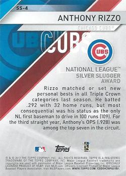 2017 Topps - Silver Slugger Awards Red #SS-4 Anthony Rizzo Back