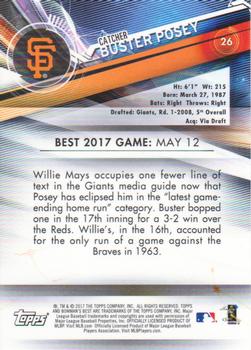 2017 Bowman's Best #26 Buster Posey Back