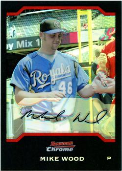 2004 Bowman Draft Picks & Prospects - Chrome Refractors #BDP8 Mike Wood Front