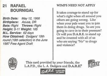 1994 Los Angeles Dodgers Police #NNO Rafael Bournigal Back