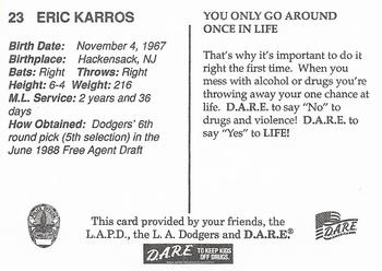 1994 Los Angeles Dodgers Police #NNO Eric Karros Back