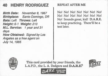 1994 Los Angeles Dodgers Police #NNO Henry Rodriguez Back