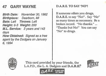 1994 Los Angeles Dodgers Police #NNO Gary Wayne Back