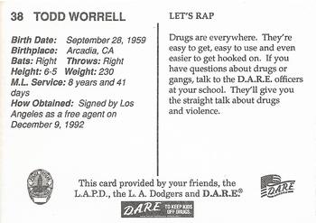 1994 Los Angeles Dodgers Police #NNO Todd Worrell Back
