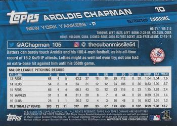 2017 Topps Chrome - Refractor #10 Aroldis Chapman Back