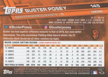 2017 Topps Chrome - Negative Refractor #145 Buster Posey Back