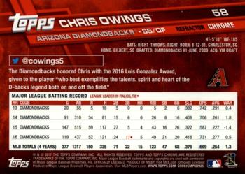 2017 Topps Chrome - Pink Refractor #58 Chris Owings Back