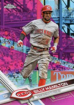 2017 Topps Chrome - Pink Refractor #144 Billy Hamilton Front