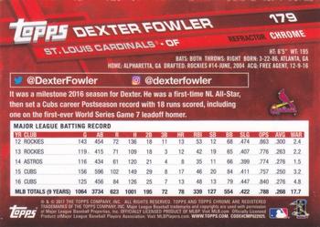 2017 Topps Chrome - Pink Refractor #179 Dexter Fowler Back
