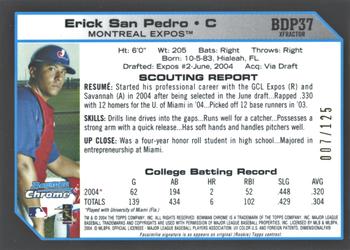 2004 Bowman Draft Picks & Prospects - Chrome X-Fractors #BDP37 Erick San Pedro Back