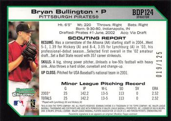 2004 Bowman Draft Picks & Prospects - Chrome X-Fractors #BDP124 Bryan Bullington Back