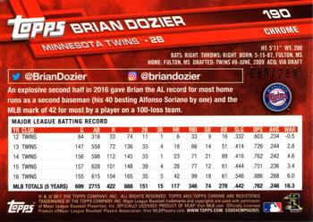 2017 Topps Chrome - Purple Refractor #190 Brian Dozier Back