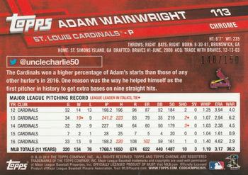 2017 Topps Chrome - Blue Refractor #113 Adam Wainwright Back