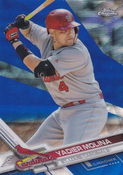 2017 Topps Chrome - Blue Wave Refractor #32 Yadier Molina Front