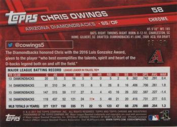 2017 Topps Chrome - Gold Refractor #58 Chris Owings Back