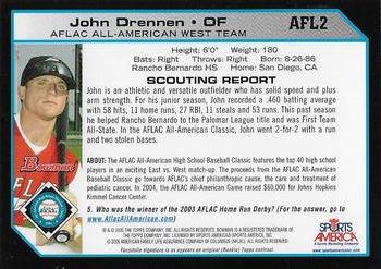 2004 Bowman Draft Picks & Prospects - AFLAC All-American #AFL2 John Drennen Back