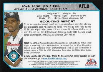 2004 Bowman Draft Picks & Prospects - AFLAC All-American #AFL8 P.J. Phillips Back