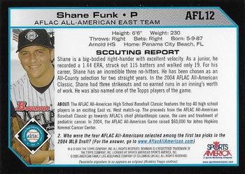 2004 Bowman Draft Picks & Prospects - AFLAC All-American #AFL12 Shane Funk Back