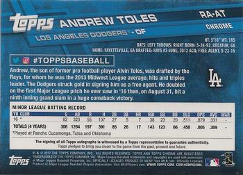 2017 Topps Chrome - Rookie Autographs #RA-AT Andrew Toles Back