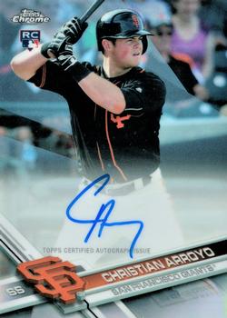2017 Topps Chrome - Rookie Autographs Refractor #RA-CA Christian Arroyo Front