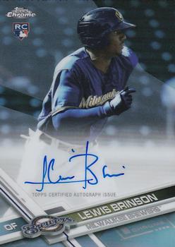 2017 Topps Chrome - Rookie Autographs Refractor #RA-LB Lewis Brinson Front