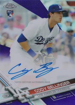 2017 Topps Chrome - Rookie Autographs Purple Refractor #RA-CB Cody Bellinger Front